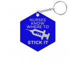 Nurses Know Where to Stick it Hexagon Keychain